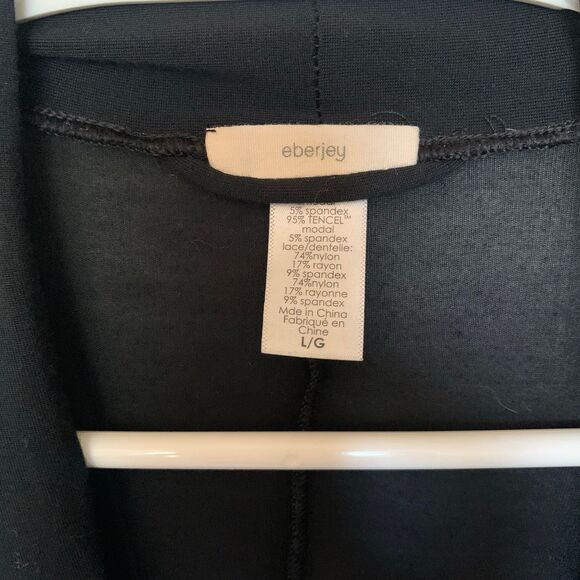 Eberjey Naya Lace Trim Jersey Knit Robe - Picture 6 of 8